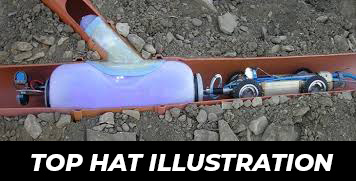 Top hat illustration showing lateral-to-main connections for sewer rehabilitation, relevant to trenchless pipeline solutions in Rohnert Park project.